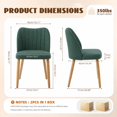 thumbnail image 5 of TacleeKii Wooden Dining Chairs Set of 2, Dining Room Chairs for Kitchen/Living Room/Restaurant, Dark Green, 5 of 7