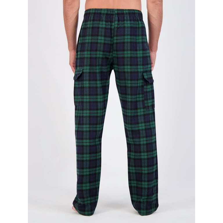 Hanes Men's Flannel Lounge Pajama Pants with Cargo Pockets, Sizes