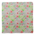 thumbnail image 4 of Bimba Gray Leaves & Oleander Floral Printed Pure Silk Scarf Neck Wrap Summer Hair Bandanas For Women 40 x 80 Inches, 4 of 6