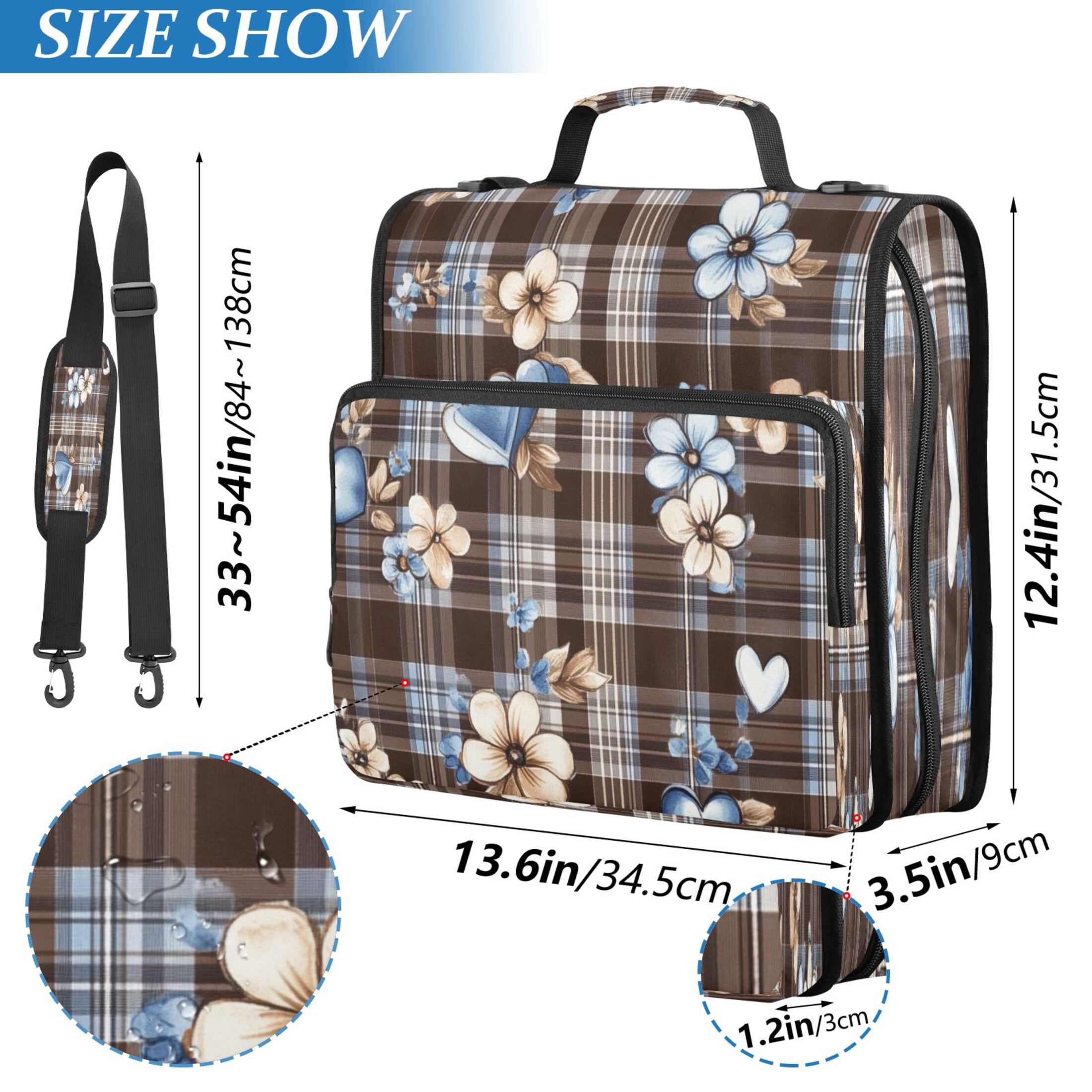 YAZAOO Zipper Binder trapper keeper Documents Organized Design Charming Hearts and Blooms Printed