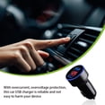 thumbnail image 4 of 120W Car Mobile Phone Digit Display Charger Overcurrent Lighter Socket Protection Dual USB Charging Adapter for Lighter Socket Automobile Black, 4 of 8