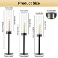 thumbnail image 3 of Eurhowing Taper Candle Holders with Hurricane Glass, 6-Pack Tall Brass Candlestick Holder for Wedding Christmas Table Centerpiece, Black, 3 of 8