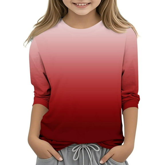 Gpaecead Boys Girls Sweatshirt,Toddler Soft Wear Crewneck Long Sleeve PullOver for Children Fall Clothes Free Size Red