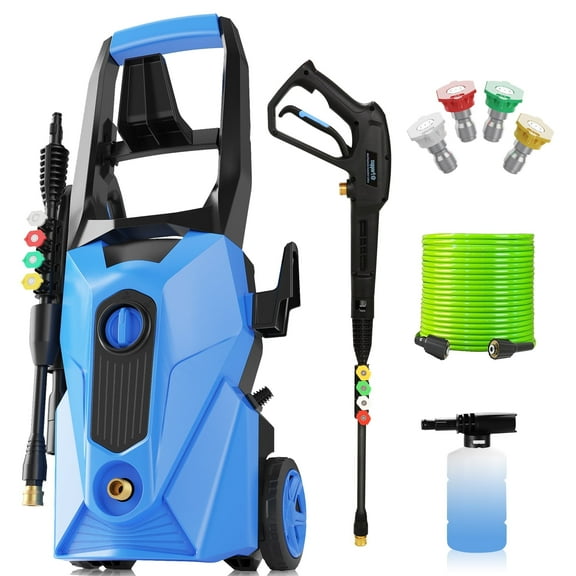 2025 NEW Electric Pressure Washer, 5000PSI 2.8GPM High Power Washer with 33 FT Extension Hose, Professional Washer Cleaner, 4 Quick Connect Nozzles & Foam Cannon for Cars/Fences/Home Cleaning