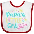 thumbnail image 3 of Inktastic Papa's Little Girl with Hearts Flower and Butterfly Girls Baby Bib, 3 of 4