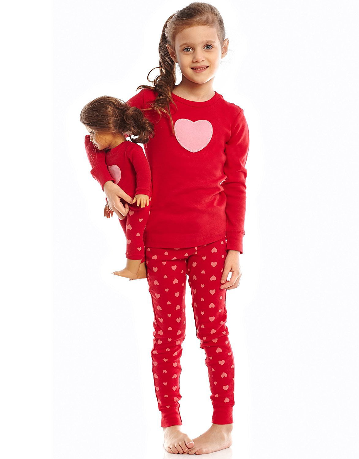 Leveret Kids & Toddler Pajamas Matching Doll & Girls Pajamas 100% Cotton Christmas Pjs Set Fits American Girl 2-14 Years 