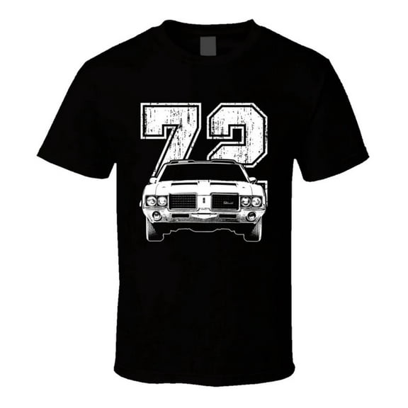 1972 Cutlass Hurst Olds Front View Silhouette Classic Muscle Car Shirt Unisex