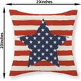 thumbnail image 6 of 4th of July Pillow Covers 20x20 Set of 2, Red Stripe Blue Star Decor America Flag Throw Pillows Independence Memorial Day Pillowcase Patriotic Decorations Linen Outdoor Cushion Case for Couch, 6 of 6