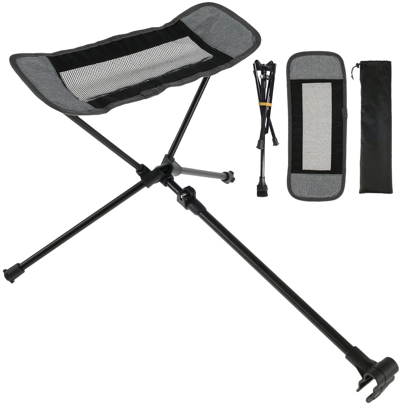 Folding Chair Footrest slip Picnic Camping Recliner Foot Stool Resting Black - image 1 of 10