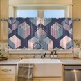 thumbnail image 2 of Yayeee Kitchen Curtains Tier Set of 2 Light Filtering 57"x36" Over Sink Window Panels, Dark Cubes, 2 of 7