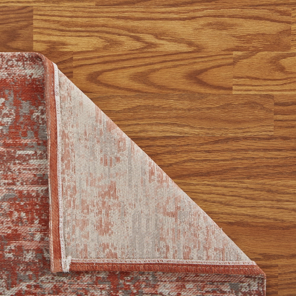 Ox Bay Jewel Medallion Distressed 2 Ft. 8 In. x 7 Ft. Victorian Rust Indoor Runner Rug