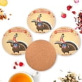 thumbnail image 6 of GZHJMY Thanksgiving Turkey Round Coaster, 4 Pcs Heat Resistant Absorbent Drink Coaster for Kitchen Bar Cafe Decor, 6 of 7