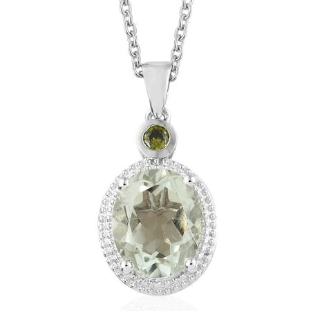 Genuine Amethyst 925 Silver Pendant - 925 Sterling Silver/Stainless Steel Clasp Chain Pendant Necklace Jewelry Gift for Women 20