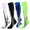 White Black Blue Green, variant on 4 Pairs Copper Compression Socks for Women & Men Circulation 15-20 mmhg - Better Blood Flow, Swelling, Best Support for Medical, Running, Nursing