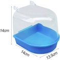thumbnail image 3 of Jaula colgante para baño de pájaros, accesorios para jaula de limpieza de mascotas, caja de plástico, baño de loros para ducha de mascotas, bañera para pájaros (azul), 3 of 5