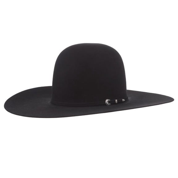 Rodeo King Mens RK 7X Open Crown 5in Brim Felt Hat 71/8 Black