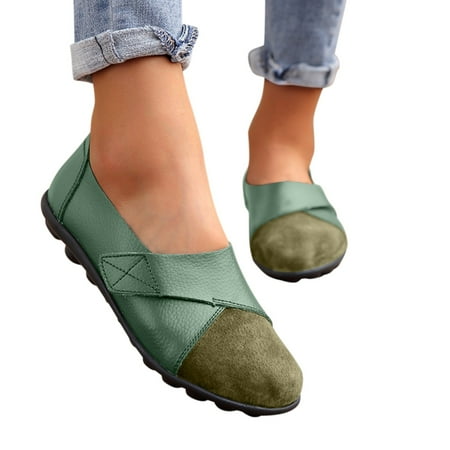 

ZTTD Loafers for Women Casual Slip On Dress Loafers Womens Comfortable Leather Driving Shoes Outdoor Walking Flats Shoes