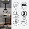 thumbnail image 6 of Decor Therapy Warwick Round Accent Table - 3 Leg Pedestal Side Table for Living Room, Bedroom, Entryway - Traditional Bistro Drink Table, Black, 6 of 6