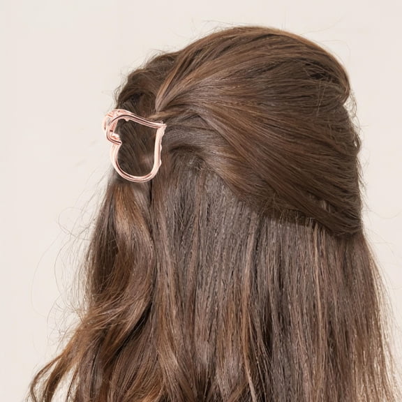 LOLIPPYY 4-Pack Fashion Hair Claws Heart Jaw Clips Assorted Colors Decorative Hair Accessories for Updo and Everyday Hairstyles