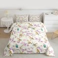 thumbnail image 2 of Homewish Purple Flower Floral Full Size Comforter Sets for Women, Kawaii Bird Bedding Comforter Set, Vintage Western Style Reversible Bedding Sets, Microfiber Bedroom Decor, 3-Piece, 2 of 8