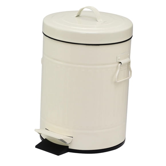 Cubo de basura con pedal, elegante papelera Beige