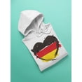 thumbnail image 3 of German Heart Flag Hoodie Women -Image by Shutterstock, Female Medium, 3 of 4