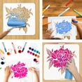 thumbnail image 5 of Flower Painting Stencil 11.81x11.81 Inch Reusable Craft Stencils Hollow Out Drawing Painting Template for Painting on Wood Fabric Paper Walls Canvas Furniture, 5 of 9