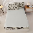 thumbnail image 4 of Manfei Vintage Dog Print Zipper Full Size Comforter Sets with Fitted Sheet and 2 Pillowcases, Pet Lover Zipper Bedding Set, Dark Brown, Gray Reversible, 4 Pieces, 4 of 7