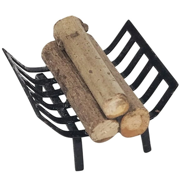 Simulation Firewood Rack Mini for Children Funny Fireplace Decor Outdoor Accessories Wooden Metal