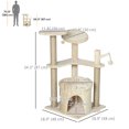 thumbnail image 3 of PawHut Cat Tree Tower Kitten Multi-Level House with Condo Bed Scratching Post Pad Perch Ball Toy 19x19x34.25 Inches, Beige, 3 of 10