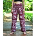 thumbnail image 6 of Bohotusk Navy Blue Elephant Print Elasticated Smocked Waist Womens Harem Pants S/M to 3XL, 6 of 8