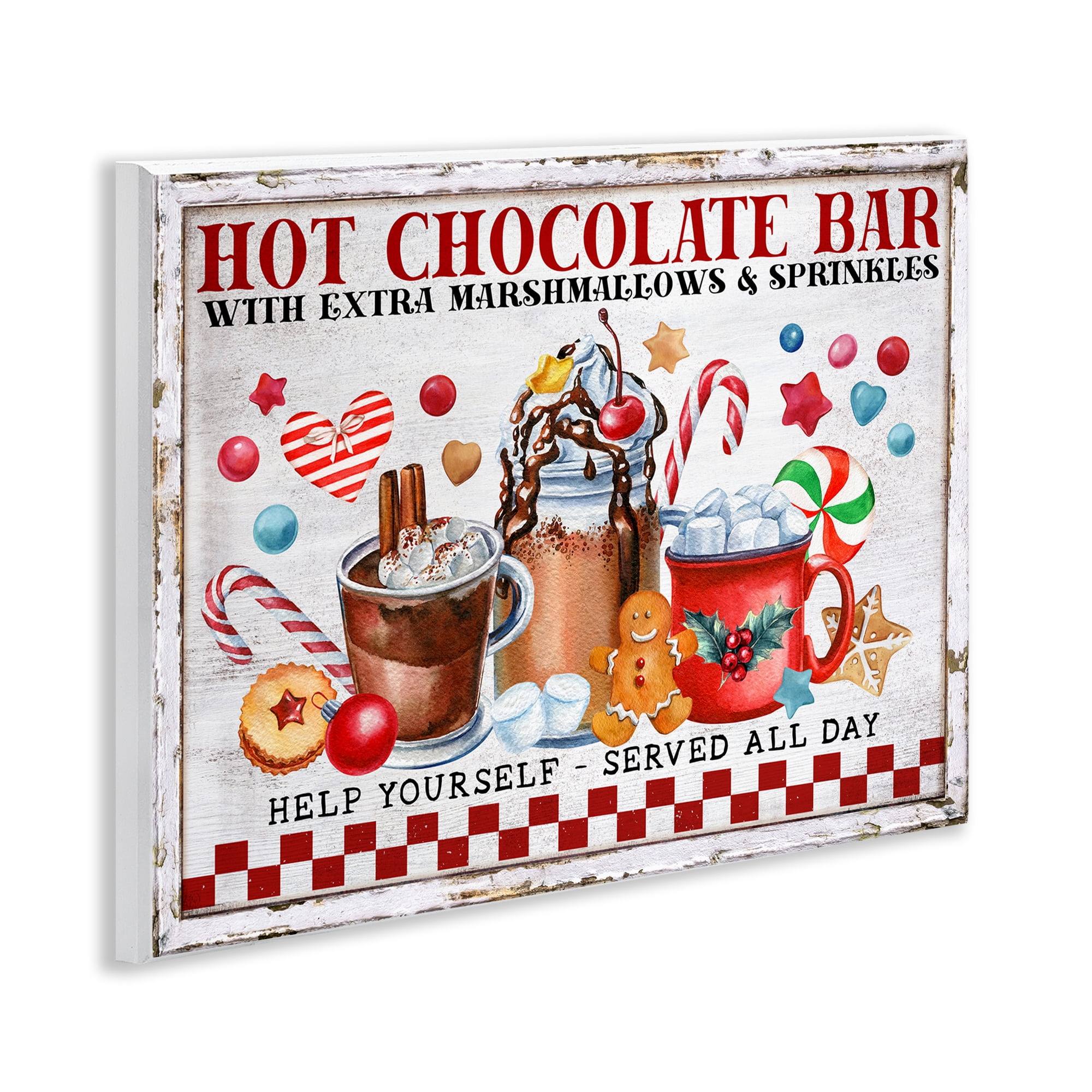 Stupell Industries Hot Chocolate Bar Holiday Painting Unframed Art Prints Wall Art, 14 x 11