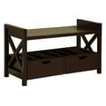 thumbnail image 5 of King's Brand Wood Shoe Storage Bench with Drawers, Cherry Finish, 5 of 5