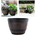 thumbnail image 3 of 2x Resin Bucket Barrel Planters - Rustic Flower Planters Pots Boxes Container, 3 of 8