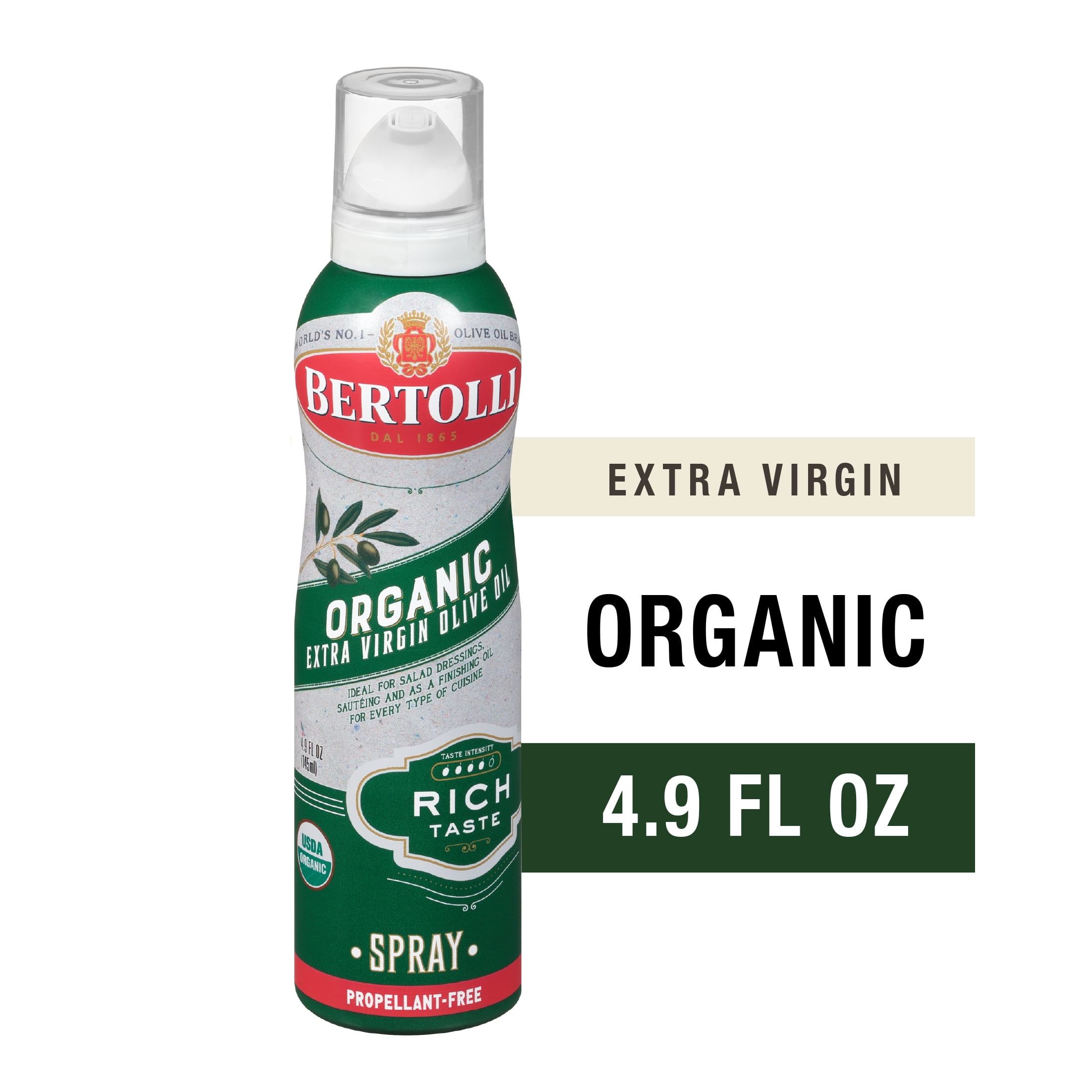 Bertolli Organic Extra Virgin Olive Oil Spray Rich Taste 4.9 oz