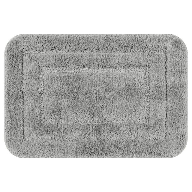 Alfombra de ba?o REGALWOVEN, alfombra de ba?o suave y absorbente, alfombra de ba?o de felpa antideslizante, lavable a máquina, tapete seco para el suelo del ba?o gris oscuro 16" x 24"