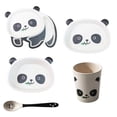 thumbnail image 5 of Bamboo Fiber Children'S Tableware Set Cute Cartoon Pier Pier Panda Kids Eat Bowl Baby Compartment Dinner Plate 1Pcs, 5 of 9