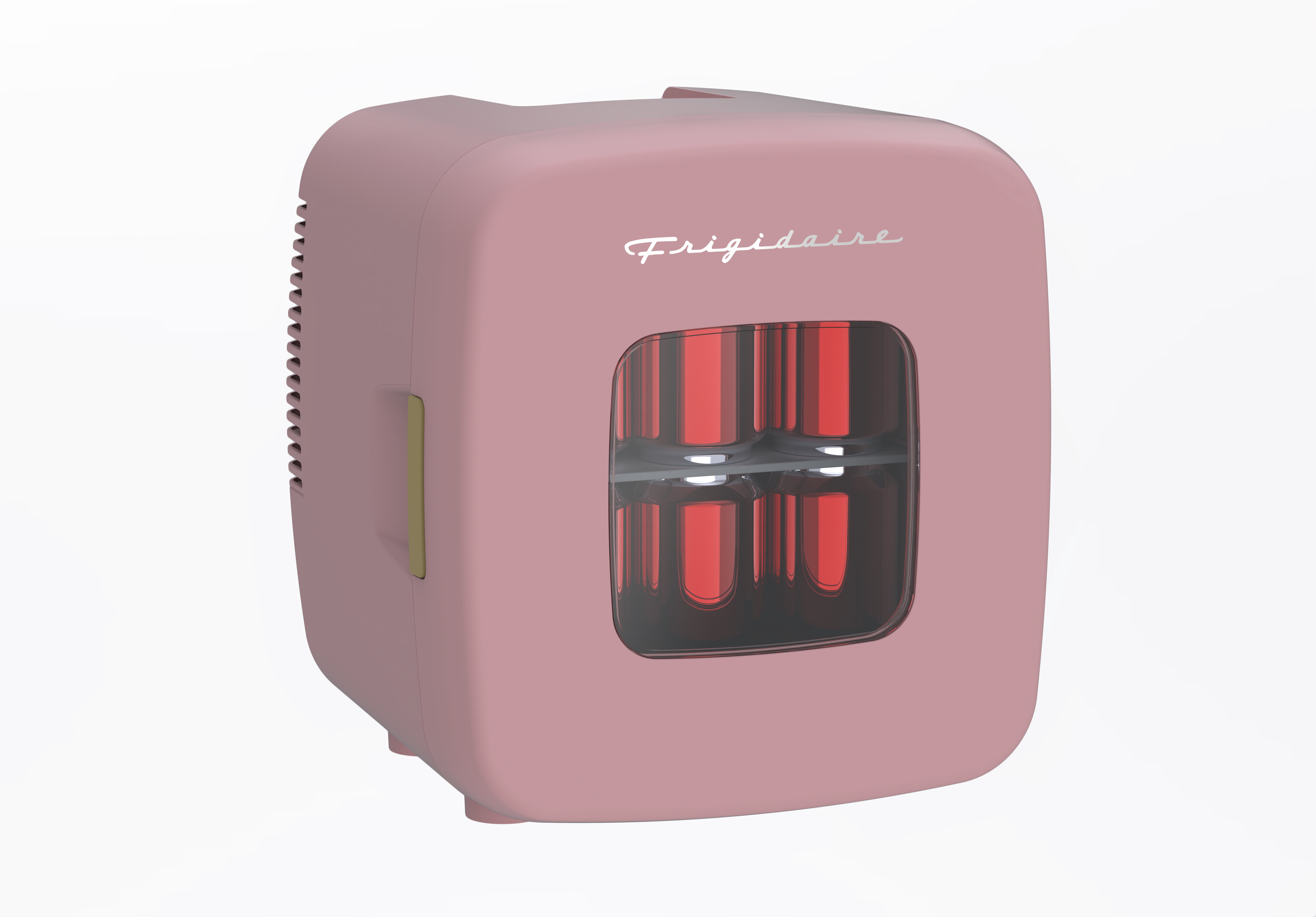 (2 pack) Frigidaire 12 Can Retro Mini Cooler, 9L Portable Beverage Refrigerator with AC/DC Adapters, Skincare Fridge in Pink