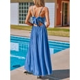thumbnail image 3 of Vestido de verano CUPSHE con cuello en V retorcido sin mangas y recorte azul, 3 of 7