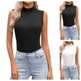 thumbnail image 1 of Gpoecd Camisole Ajustée pour Femmes Sans Manches Col Décontracté Extensible T-Shirt Basique Camisole Hauts pour Femmes Noir,TP, 1 of 4