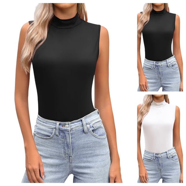 Gpoecd Camisole Ajustée pour Femmes Sans Manches Col Décontracté Extensible T-Shirt Basique Camisole Hauts pour Femmes Noir,TP