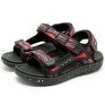 thumbnail image 2 of Boys Hiking Sandal Open Toe Summer Athletic Sport Sandals Adjustable Hook & Loop Straps Lightweight Breathable Non-slip Sandals Outdoor Walking Footwear for Kids Youth Red 28, 2 of 7