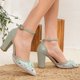 thumbnail image 5 of Ivy - Zapatos de boda con encaje floral 3D verde salvia verde 22 CM, 5 of 5