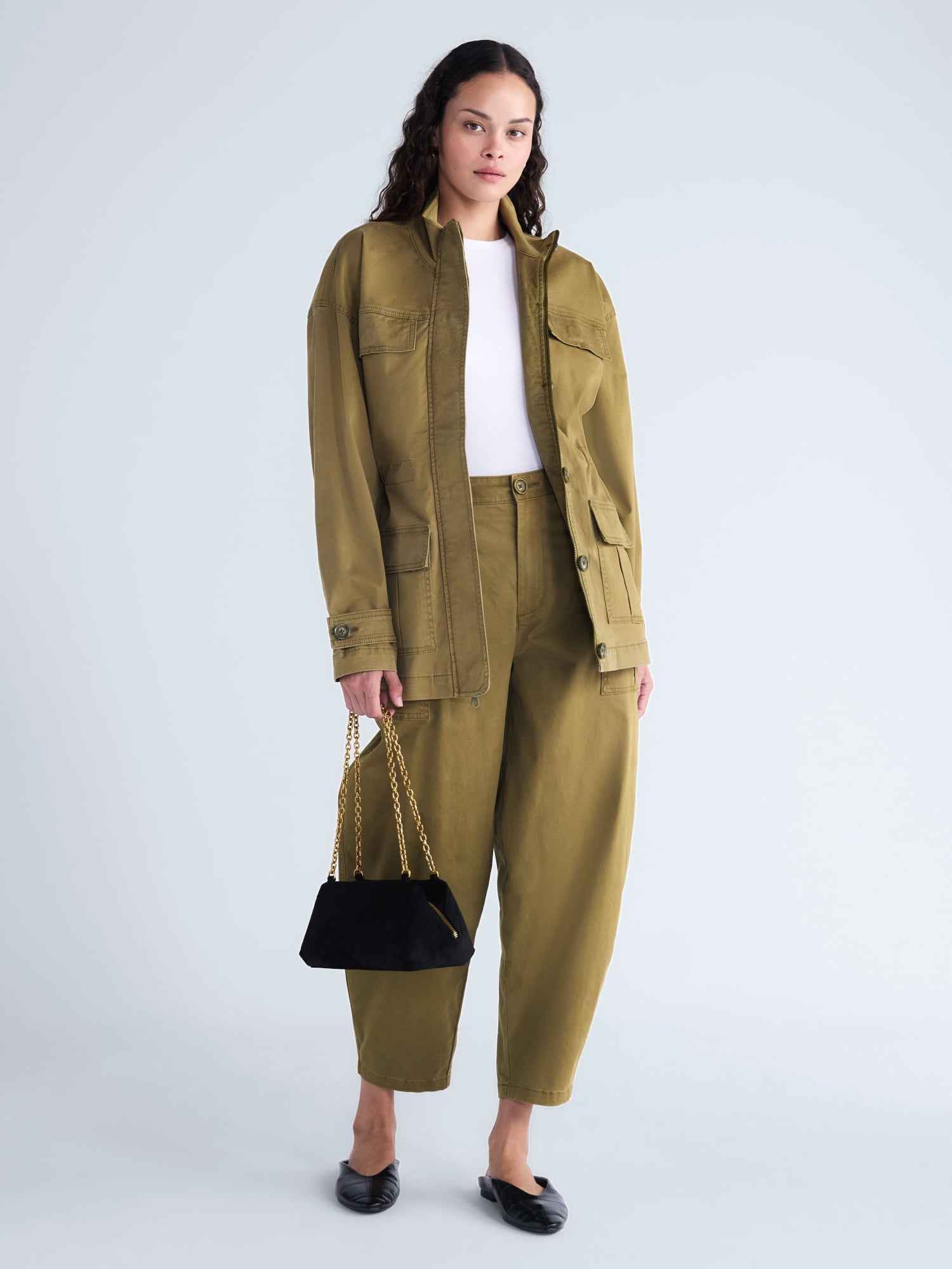 Scoop Women's and Women's Plus Cinched Waist Barn Jacket, Sizes XS-4X