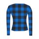 thumbnail image 4 of RKSTN Women's Long Sleeve Ribbed Knitted Shirts Oversized Crewneck Plaid Print Slim T Shirts Top Womens Casual Plus Size Round Neck Checkered Printed Stretch Loose Comfy Tee Fall Spring Clothes, 4 of 7