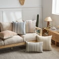 thumbnail image 3 of Striped Throw Pillow Covers Set of 2 Beige Textured Boucle Chic Morden Boho Accent Farmhouse Square Decorative Couch Pillow Covers for Home Decor Bed Sofa Living Room, 3 of 7