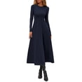 thumbnail image 2 of Vestido PRETTYGARDEN 2025 Elegante de Manga Larga Midi Azul Oscuro M, 2 of 8