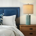 thumbnail image 6 of Oneach Ceramic Modern Table Lamp Set of 2 for Living Room Bedroom 21" Dark Blue Farmhouse Nightstand Bedside Lamps, 6 of 9