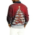 thumbnail image 4 of Wutalume Men's V-Neck Christmas Print Sweater, Long Sleeve Ribbed Knit Pullover, Cozy Stretch Top for Holiday Parties, Casual Comfort and Layering,White 3XL, 4 of 6