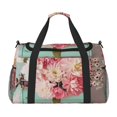 thumbnail image 1 of Disketp Vintage Typewriter Floral Bolsa de Viaje Tipo Duffle, Bolso de Mano para Fin de Semana para Mujer, Bolsa de Gimnasio Ligera para Hombre, Esencial para Viajes, 1 of 7